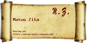 Matus Zita névjegykártya