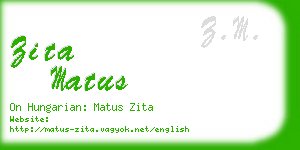 zita matus business card